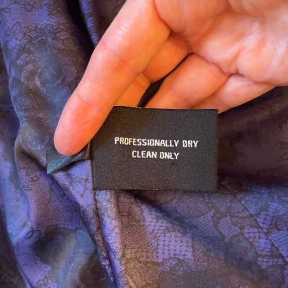 Guess Wool Blend Blue Coat Double Breasted Belted Size M Ornate Buttons Retro - Picture 8 of 12